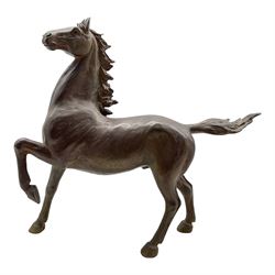 Chinese bronze effect model of a horse, seal mark, 31cm x 35cm
