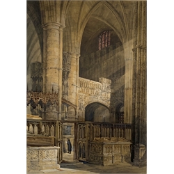 William James Boddy (British 1831-1911): St Edmund's Chapel 'Westminster' Abbey, watercolour signed, titled and dated 1875, 81cm x 55cm