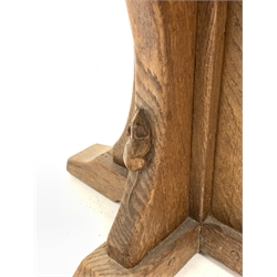 'Mouseman' oak octagonal side table, cruciform base on sledge feet, circa. 1950s, by Robert Thompson of Kilburn, D55cm, H47cm