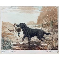 Reuben Ward Binks (British 1880-1950): 'Labrador' original aquatint etching, signed and titled 22cm x 26cm