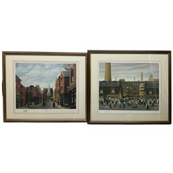 Tom Dodson (British 1910-1991): 'The Church' and 'Dinner-Time at T' Mill', pair limited edition colour prints blindstamped 37cm x 45cm