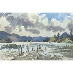 Angus Bernard Rands (British 1922-1985): 'Derwent Water', watercolour signed, labelled verso 34cm x 52cm