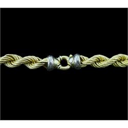 18ct gold large rope twist necklace, stamped 750, approx 35.6gm