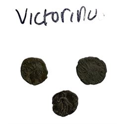 Roman coinage 3rd century AD, predominantly nummi, to include Carausius (12), Allectus (10), Gallienus (17), Claudius II (Gothicus) (26), Tetricus (21), Victorinus (15), Probus (1), Postumus (1)