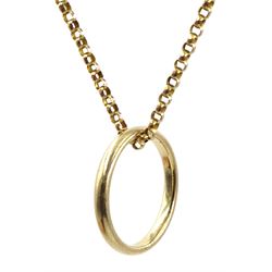 Early 20th century gold cable link necklace stamped 9c and a 9ct gold wedding band, Birmingham 1993, approx 7.3gm