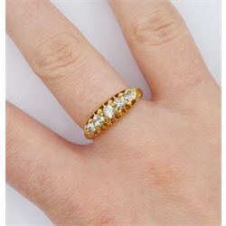 Early 20th century 18ct gold five stone old cut diamond ring, Birmingham 1915, total diamond weight approx 0.45 carat