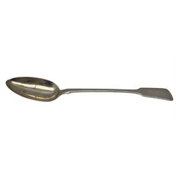 George IV silver spoon fiddle pattern table spoon initialled 'M' London 1824 Maker James Wintle 3.4 toz
