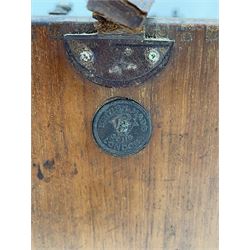 William Butcher & Sons Royal Mail fifteen lens quarter-plate camera, mahogany case with partially intact leather handle impressed 'Royal Mail', together with a tripod
