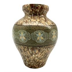 Jean Gerbino (Italian 1876 -1966): Vallauris micro mosaic pottery vase of baluster form, impressed marks beneath H24.5cm