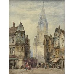 Lewis John Wood (British 1813-1901): 'Reutlingen - Germany', watercolour signed and dated 1874, 39cm x 30