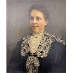 Emma Magnus (Manchester 1856-1936): Bust Length Portrait of Victorian Woman in Lace Dress, oil on canvas signed and dated 1907, housed in gilt frame 70cm x 60cm