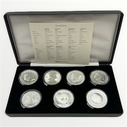 '2018 Silver Coins of the World 7 coin Collection' comprising seven silver coins all dated 2018, housed in a Harrington & Byrne case, with certificate