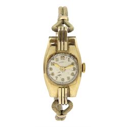 International Watch Company ladies 9ct gold manual wind wristwatch, London import mark 1937, on gold mesh link bracelet