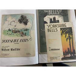 An album of Victorian and later sheet music covers relating to Bells to include Cole's Music of the Bells, Bells at Eventide, Bells Across the Water, Ring Out Those Bells, Yorkshire Bells and many others (approx 45, plus later printed covers) Provenance: From the Estate of a Local private collector
