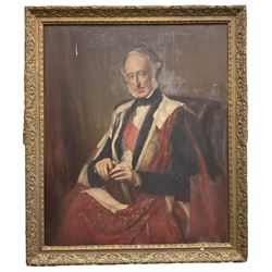 After George Richmond (British 1809-1896): Portrait of Sir Charles Wood 1st Viscount Halifax Three Quarter Length Wearing Peers Robes, 19th century oil on canvas unsigned 109cm x 90cm
Provenance: property of a Nobleman 
