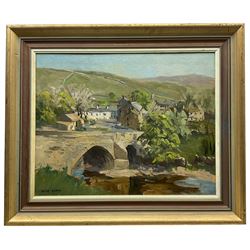 Angus Bernard Rands (Yorkshire 1922-1985): 'Kettlewell' Yorkshire Dales, oil on board signed, titled and dated 1980 on artist's address label verso 39cm x 49cm