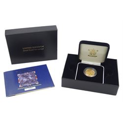 Queen Elizabeth II 2004 gold proof full sovereign coin, cased with certificate