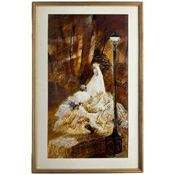Ernest Greenwood (British 1913-2009): 'The Bride at the Feast', mixed media signed and dated 1966, 73cm x 41cm
Notes: This painting was a study for the larger one that was exhibited at Preston Art Gallery