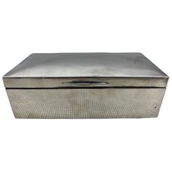 George V silver cased table cigarette box, hallmarked Birmingham 1924