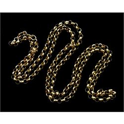 9ct gold belcher link necklace hallmarked, approx 9gm