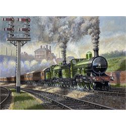 Robert Nixon (British 1955-): 'The Great Northern Railway', oil on canvas signed and dated '20, 76cm x 102cm (unframed)
