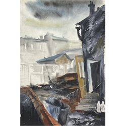 Willy Tirr (German 1915-1991): Back Alley Landscape, watercolour unsigned 57cm x 39cm (unframed)