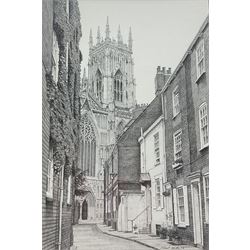 Stuart Walton (Northern British 1933-): York Minster From Precentor's Court, pencil signed and dated '78, 46cm x 30cm