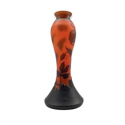 A modern cameo glass vase of waisted form, indistinctly signed, H31.5cm 