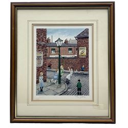 Tom Dodson (British 1910-1991): 'Queen for a Day' 'The Day After Christmas' and Children Playing in the Street, set four limited edition colour prints blindstamped and numbered in pencil, two signed max 35cm x 28cm (4)