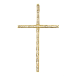 9ct gold diamond set cross pendant, hallmarked 