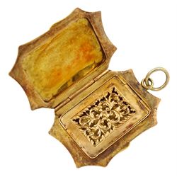 Late Victorian/Edwardian 18ct gold vinaigrette pendant