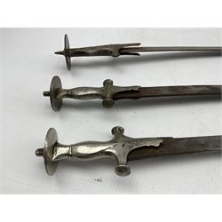 19th century Indian Tulwar with single edged slightly curved blade L73cm and two other Tulwars (3)  