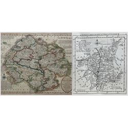 Carington Bowles (British 1724-1793): 'Bowles's Reduced Map of Worcestershire' and 'Bowles's New Medium Map of Herefordshire', two 18th century engraved maps, the reduced very rare, one with hand-colouring max 23cm x 33cm (2)