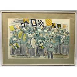 After Raoul Dufy (French 1877-1953) 'The Band', lithograph printed in colours, signed within the plate,  pub. by Schools Prints Ltd. 1949, 50cm x 76cm