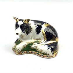 Royal Crown Derby limited edition 'Border Collie' paperweight No. 674/2500, with certificate, boxed and with gold stopper