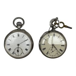 Two silver cased lever pocket watches
