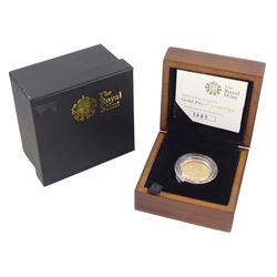 Queen Elizabeth II 2008 gold proof full sovereign coin, cased with certificate