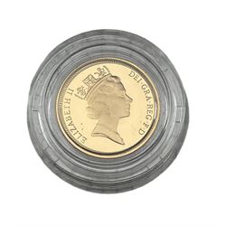 Queen Elizabeth II 1994 gold half sovereign coin