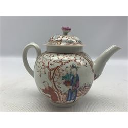 Rockingham cup and saucer,  pattern no. 1473, c1838-42, 18th century Chinese teapot (a/f), Sitzendorf porcelain figural group and other ceramics in one box