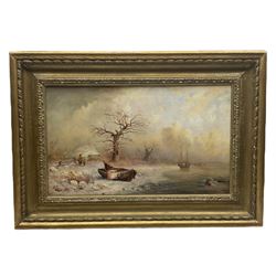 John Lovell (British Late 19th century): 'A Winter Scene', oil on canvas signed and dated 1888, 30cm x 50cm
Provenance: Geoffrey Lambert gallery 1982 receipt verso