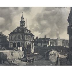 Leonard Russell Squirrel (British 1893-1979): 'The Custom House - King's Lynn, monochrome print signed and titled in pencil, dated 1948, 23cm x 28cm