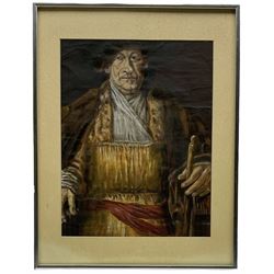 After Rembrandt Van Rijn (Dutch 1606-1669): Self Portrait, oil on canvas laid on board unsigned 34cm x 26cm