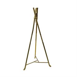 Brass tripod stand, H94cm 