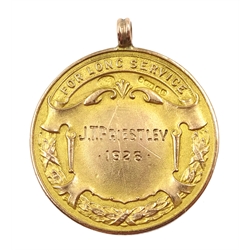 9ct gold presentation medallion 'London Midland & Scottish Railway Ambulance Centre', Birmingham 1926, approx 7gm