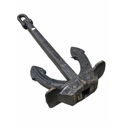 Large articulated cast iron ships anchor L120cm