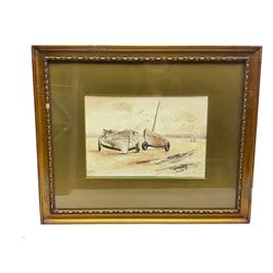HEB (British Early 20th century): Yorkshire Cobles, pair watercolours signed with initials 17cm x 24cm (2)