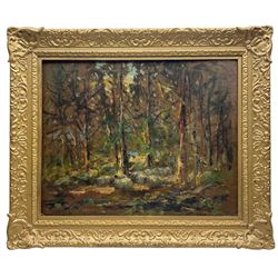 George Smith (Scottish 1870-1934): The Woodchopper, oil on board signed 40cm x 50cm