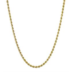 9ct gold rope twist necklace, hallmarked 
