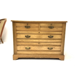 Edwardian satin walnut chest, fitted with two short and two long graduated drawers, formally a dressing chest
