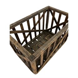 19th century pine and wrought metal mill cart 